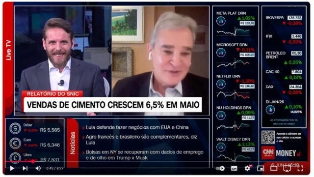 Vendas de cimento crescem 6,5% em maio de 2025
